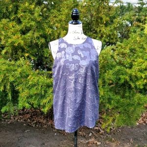 KENAR ▪ Navy Metallic Lace Sleeveless top, EUC